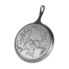 Cast iron griddle featuring a detailed bull moose design with Northwoods scenery, part of USA made cookware collections, perfect for Kitchen & Food and Best Sellers.