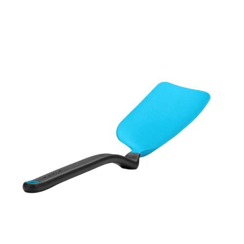 Bright blue flexible spatula with a black handle designed for easy flipping and serving, featured in Kitchen & Food, Kitchen Gadgets, Cooking and Baking Helpers, and Best Sellers collections.