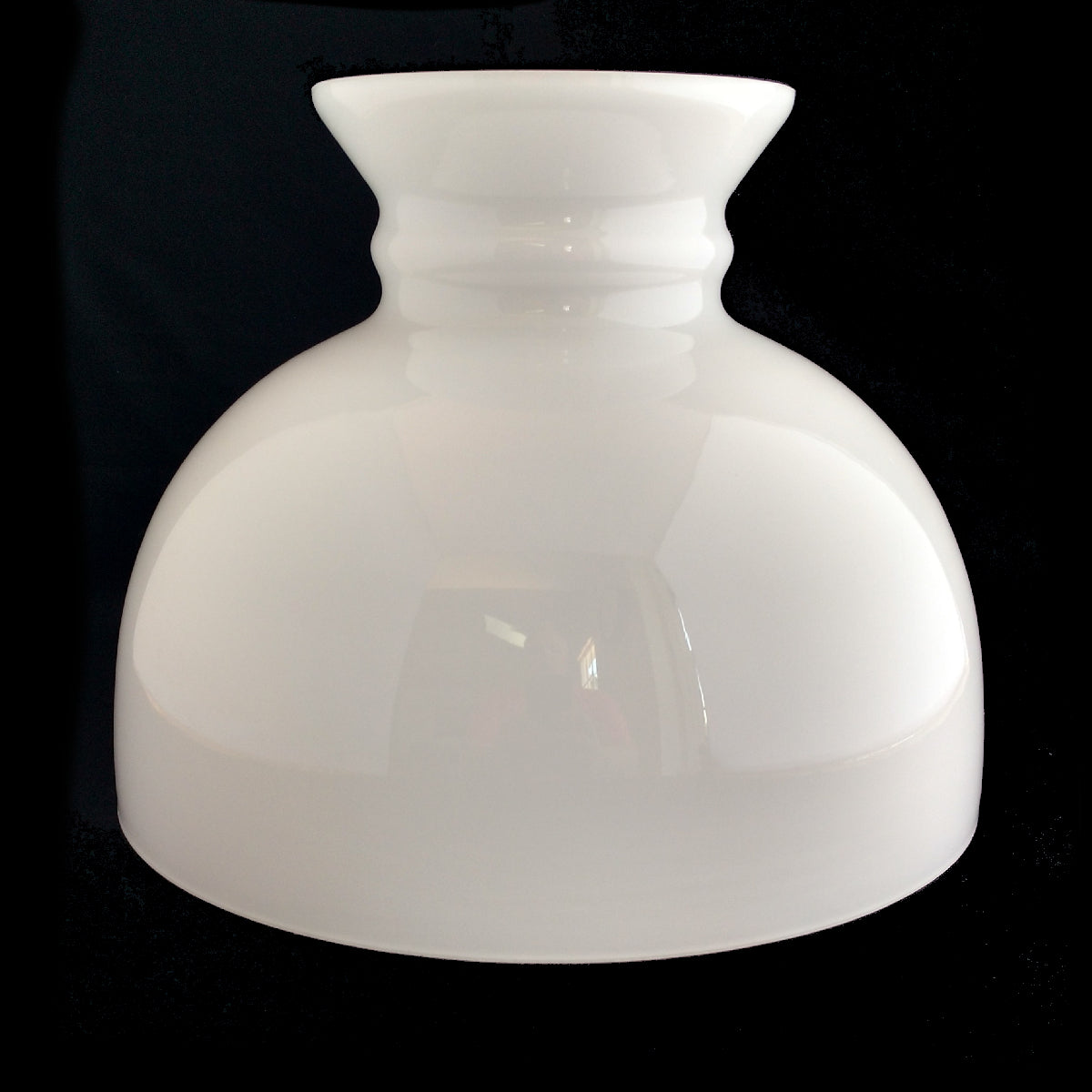 Hand-molded opal glass lamp shade with a smooth, rounded profile, designed for use with Aladdin lamps, perfect for Lamps & Lighting, Parts and Accessories, and Best Sellers collections.