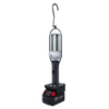 Portable LED lantern with sturdy handle and hook, powered by a Milwaukee/DeWalt battery, offering bright light for camping, emergency, and outdoor use in Lamps & Lighting collections.