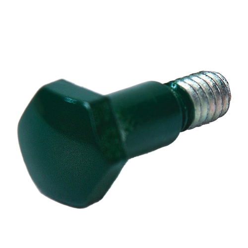 Replacement crank wheel bolt with green plastic handle and metal threaded shaft, designed for use in farm, garden & tool, kitchen & food, and apple harvest specialty equipment collections.