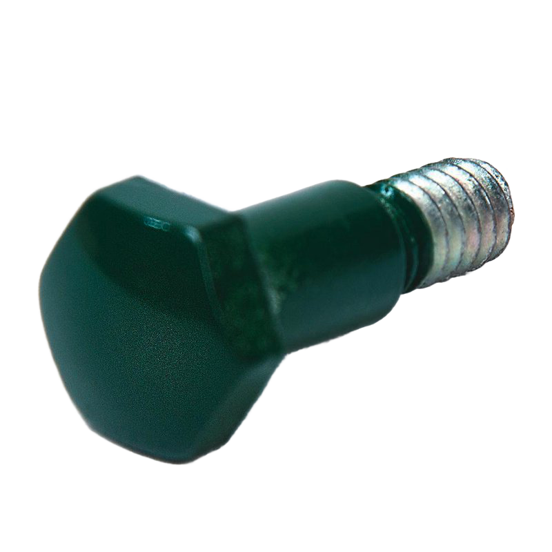 Replacement crank wheel bolt with green plastic handle and metal threaded shaft, designed for use in farm, garden & tool, kitchen & food, and apple harvest specialty equipment collections.