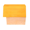 Handcrafted wooden bee house with natural pine wood and a vibrant yellow roof, designed to provide shelter for beneficial bees, ideal for Farm, Garden & Tool and Garden Accessories collections.