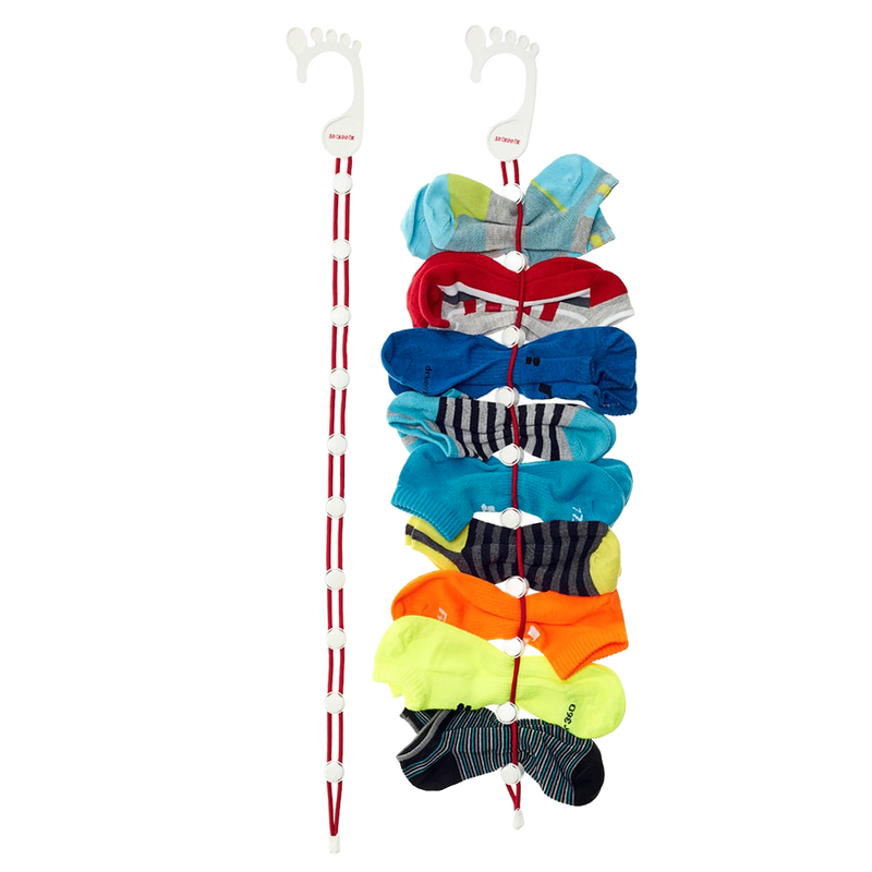 Set of two handcrafted SockDock organizers made with sturdy materials, each holding multiple pairs of colorful socks, designed for Laundry Supplies, Wash Day Accessories, and Home & Decor collections.