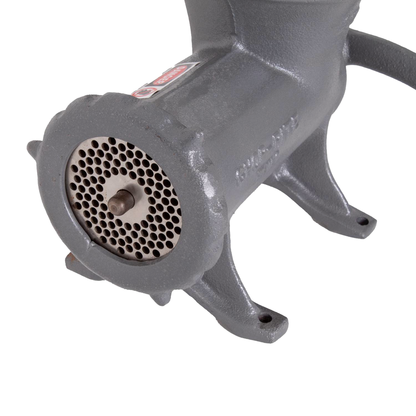 Gray metal bolt-down meat grinder with durable Xylon coating and cast iron body, designed for frequent use in Kitchen & Food, Specialty Equipment, Butchering Supplies, and USA Made collections.