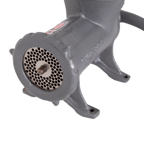 Gray metal bolt-down meat grinder with durable Xylon coating and cast iron body, designed for frequent use in Kitchen & Food, Specialty Equipment, Butchering Supplies, and USA Made collections.