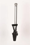 Long clear glass tube attached to a black plastic water spigot with a metal securing cap, designed for easily monitoring water levels in Berkey water filters, featured in Appliances and Water Heating collections.