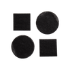Set of four dark replacement compost pail filters in round and square shapes, designed for odor control, ideal for Farm, Garden & Tool, Composting, Garden Accessories, Best Sellers, and Promo Eligible collections.