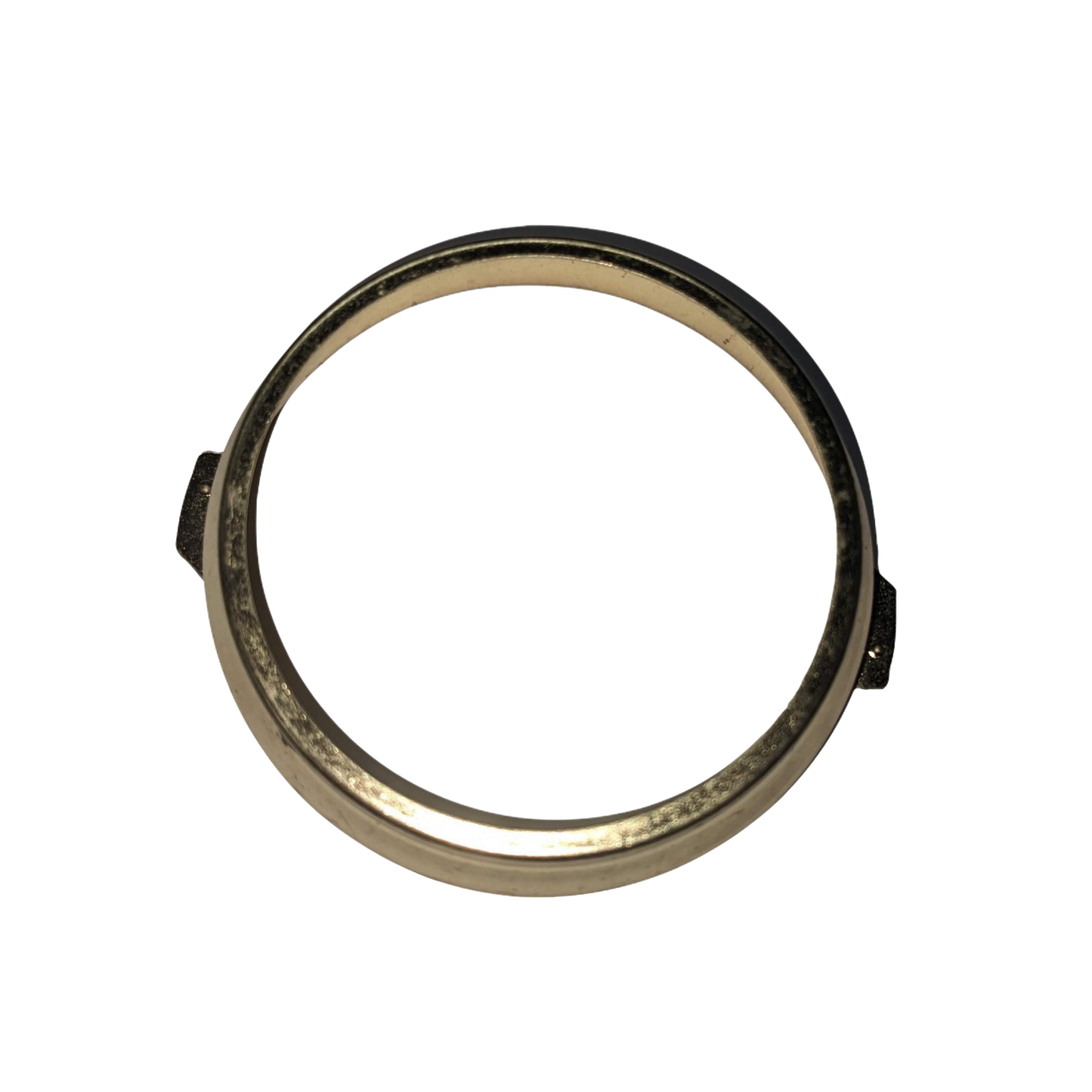 Brass retaining ring with a vintage finish, designed as a component for electric conversion kits in lamps and lighting, suited for emergency supplies and parts collections.