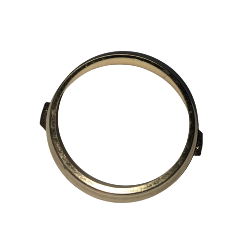 Brass retaining ring with a vintage finish, designed as a component for electric conversion kits in lamps and lighting, suited for emergency supplies and parts collections.