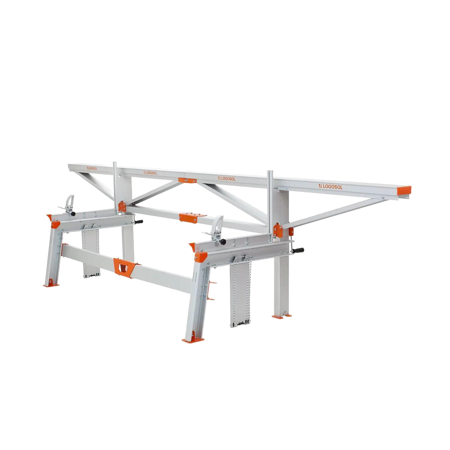 Heavy-duty portable chain sawmill frame with metal construction and orange accents, designed for milling large logs, featured in Farm, Garden & Tool, Wood Cutting and Hauling, and Best Sellers collections.