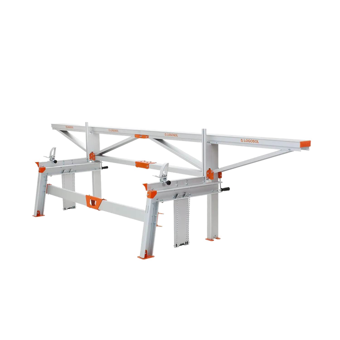 Heavy-duty portable chain sawmill frame with metal construction and orange accents, designed for milling large logs, featured in Farm, Garden & Tool, Wood Cutting and Hauling, and Best Sellers collections.