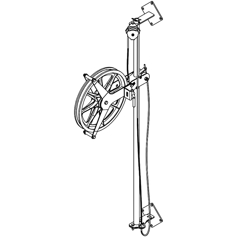 Galvanized steel elevator pole kit with mounting brackets and nylon rope, handcrafted in USA for raising Workhorse pulley clotheslines in Home & Decor and Laundry Supplies collections.