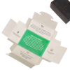 Opened packaging displaying the story and benefits of the handcrafted Tulsi Clarifying Ayurvedic Bar Soap with a dark brown bar featuring a “Handmade” impression, ideal for health and wellness and soapmaking collections.