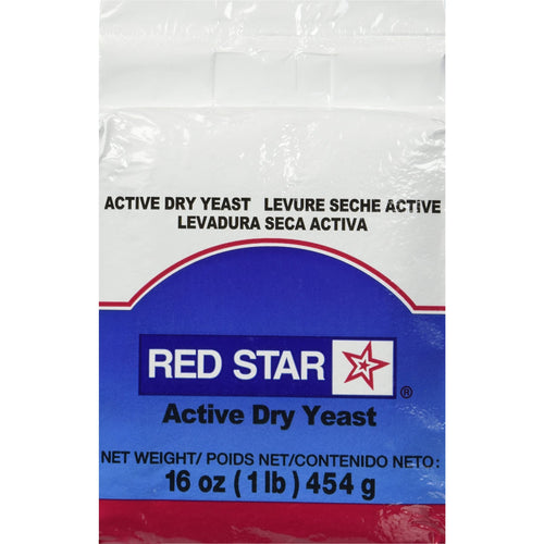 Bag of Red Star active dry yeast weighing 16 ounces, ideal for steady dough rising in baking, featured in Kitchen & Food, Dry Goods and Mixes, Best Sellers, Bread Making Supplies, and Promo Eligible collections.