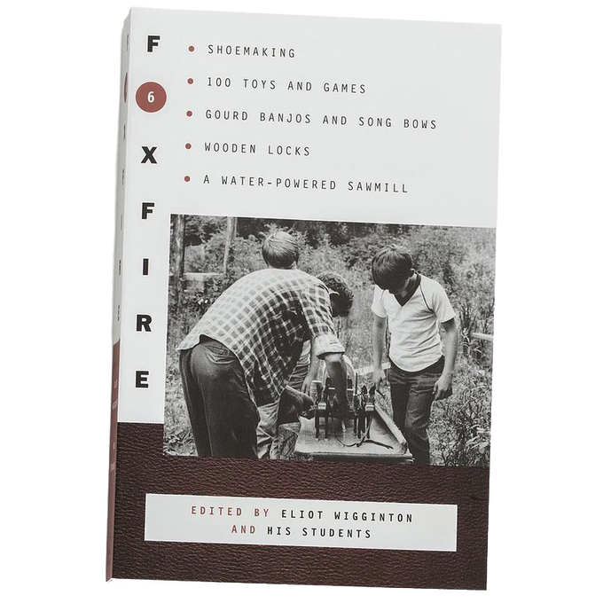 Paperback book cover for a heritage and lifestyle collection featuring Appalachian crafts, toys, and traditional skills with a vintage photo of people working outdoors.