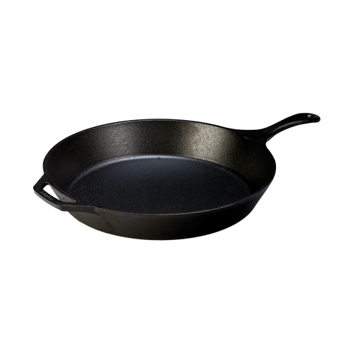Classic black cast iron skillet with a durable pre-seasoned surface, designed for exceptional heat retention and lasting performance in Kitchen & Food, Cookware, Cast Iron, Best Sellers, and Promo Eligible collections.