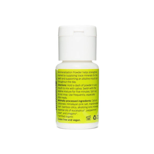 Small handcrafted 1 oz powder bottle made in USA, supporting oral health with trace minerals, suitable for Health & Wellness, Grooming and Personal Hygiene, USA Made, Best Sellers, and Promo Eligible collections.