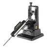 Precision sharpening system with adjustable angle settings from 15° to 30°, featuring a sturdy black base and ergonomic handle, designed for knife sharpening in kitchen, garden, and hand tool collections.