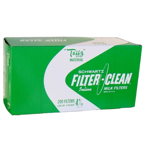 Box of handcrafted USA made filter disks designed for small milk strainers, featured in Farm, Garden & Tool, Animal Care, Best Sellers, and Promo Eligible collections.