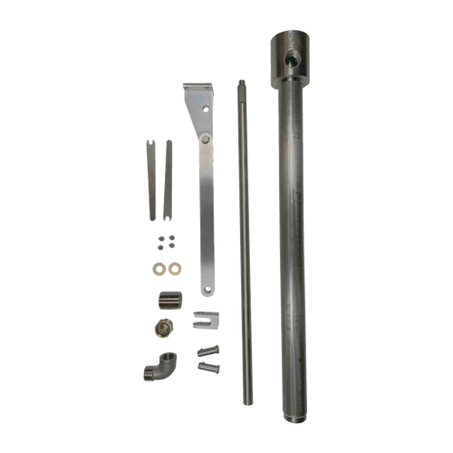 Set of metal components for a robust pitless water pump system, crafted in the USA, designed for durability and reliable deep well water access in appliances and water pump applications.