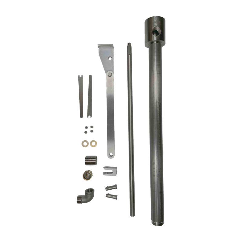 Set of metal components for a robust pitless water pump system, crafted in the USA, designed for durability and reliable deep well water access in appliances and water pump applications.