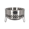 Stainless steel fire bowl with perforated double-wall design and sturdy legs for low-smoke campfires, featured in Farm, Garden & Tool, Camping, and Best Sellers collections.