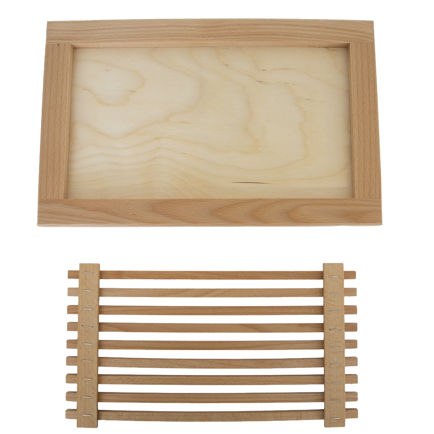 German-Made Bread Board with Crumb Tray – 16"x10"