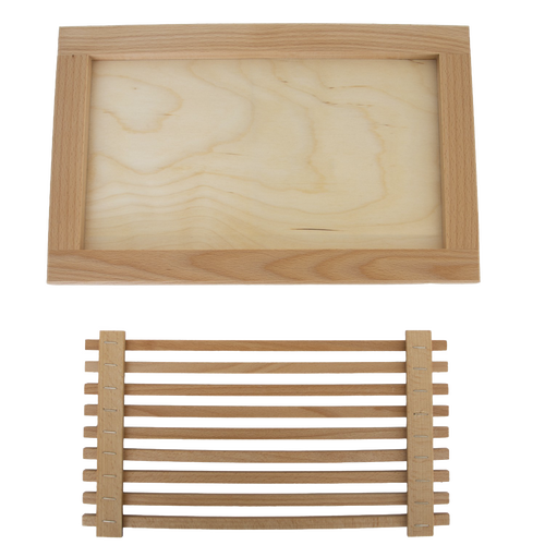 German-Made Bread Board with Crumb Tray – 16"x10"