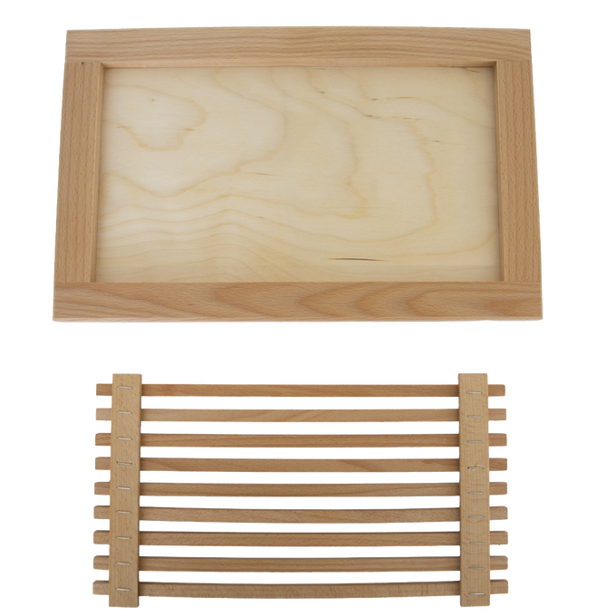 German-Made Bread Board with Crumb Tray – 16"x10"