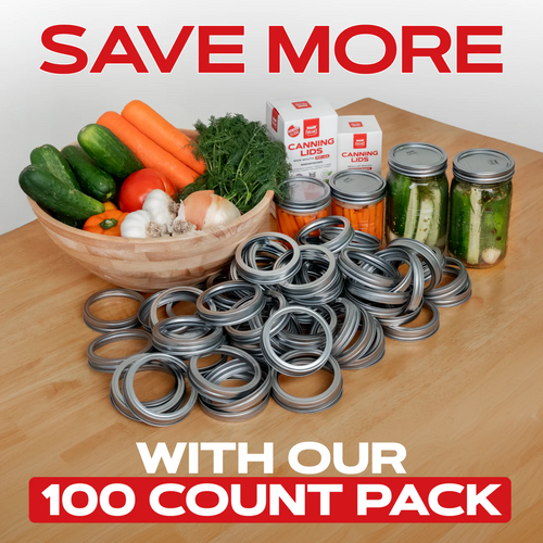 FORJARS Canning Bands for Regular or Wide Mouth Jars (100-Pack)