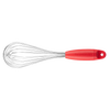 Multi-functional stainless steel whisk with a red ergonomic handle, designed for versatile use in Kitchen & Food, Kitchen Gadgets, Cooking and Baking Helpers, Best Sellers, Promo Eligible collections.
