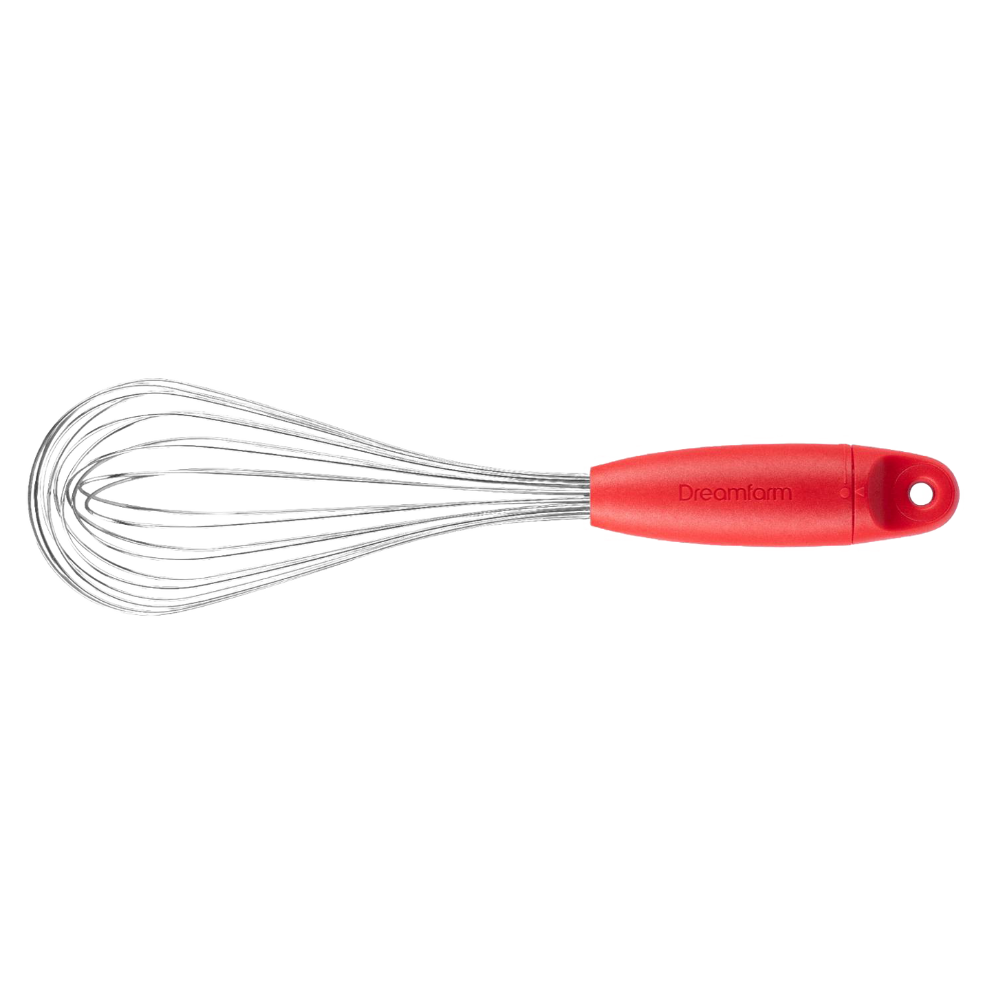 Multi-functional stainless steel whisk with a red ergonomic handle, designed for versatile use in Kitchen & Food, Kitchen Gadgets, Cooking and Baking Helpers, Best Sellers, Promo Eligible collections.