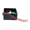 Black battery adapter box with internal circuitry and red and black wiring, compatible with Milwaukee and DeWalt batteries, designed for use in Lamps & Lighting, Battery, Solar, LED collections.