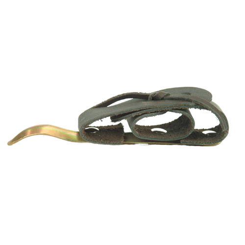 Handcrafted Amish made finger-loop corn husking peg with adjustable split leather strap and curved metal tip, part of Farm, Garden & Tool, Farm Tools, USA Made, and Best Sellers collections.