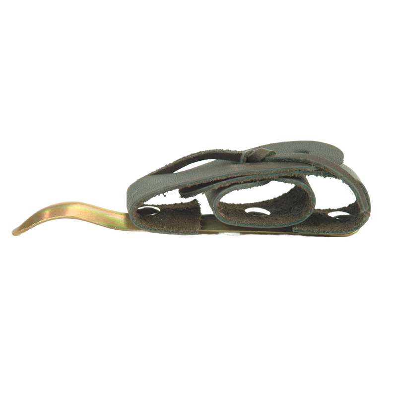 Handcrafted Amish made finger-loop corn husking peg with adjustable split leather strap and curved metal tip, part of Farm, Garden & Tool, Farm Tools, USA Made, and Best Sellers collections.