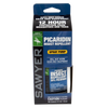 Blue and green labeled Sawyer Picaridin insect repellent spray pump offering 12-hour protection, designed for outdoor use in camping, farm, garden, and tool activities.