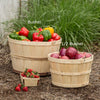 Set of two handcrafted untreated poplar wood baskets in half and full sizes, ideal for harvesting and storing produce, featured in Farm, Garden & Tool, Garden Accessories, and USA Made collections.
