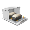Brod & Taylor folding bread proofer and slow cooker with two rising dough loaves inside, showcasing precise temperature and humidity control for baking and fermentation in kitchen and baking supplies collections.