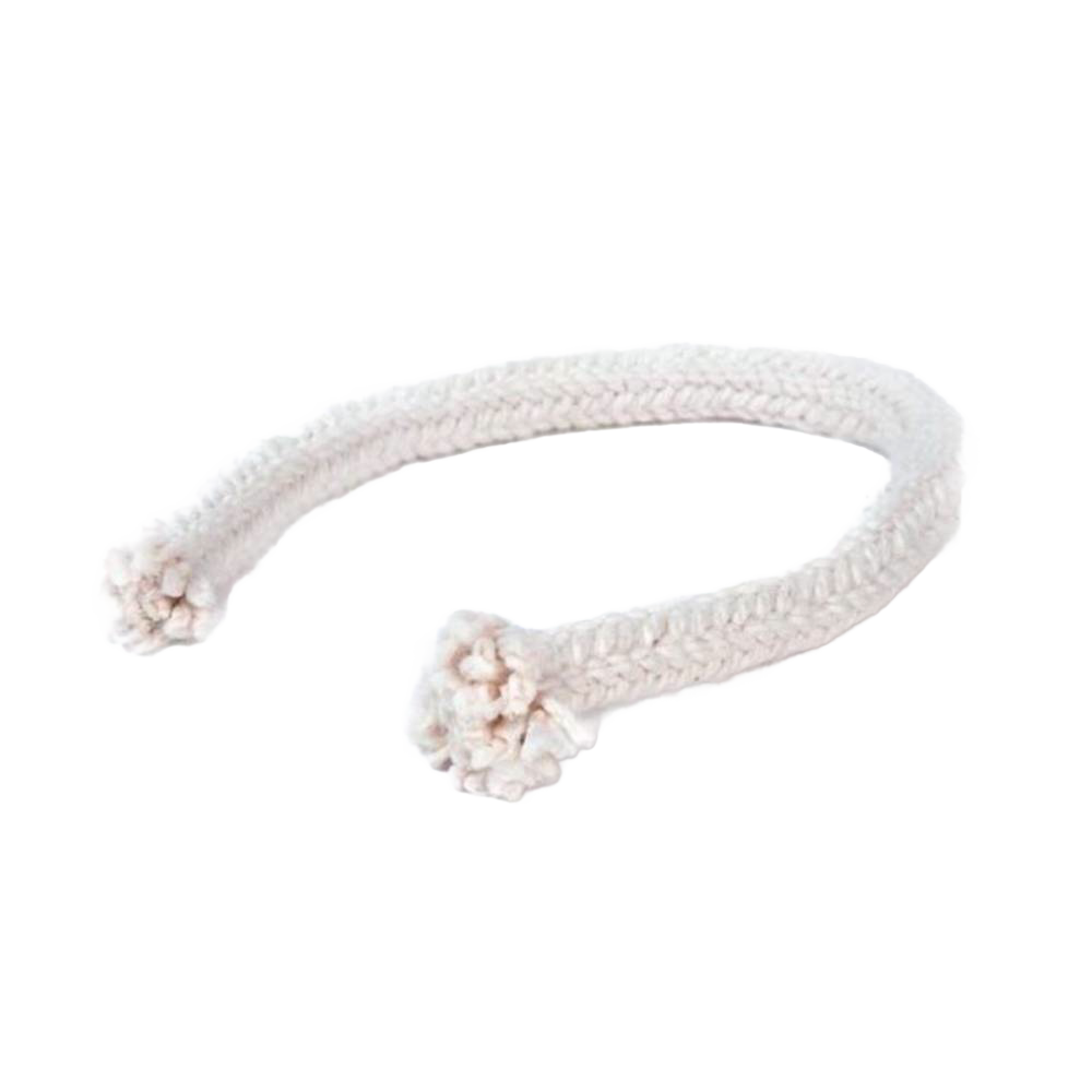Handcrafted 3/4-inch round braided cotton wicking with tightly woven ends, suitable for lamps and lighting, parts and accessories, and wick replacement needs.