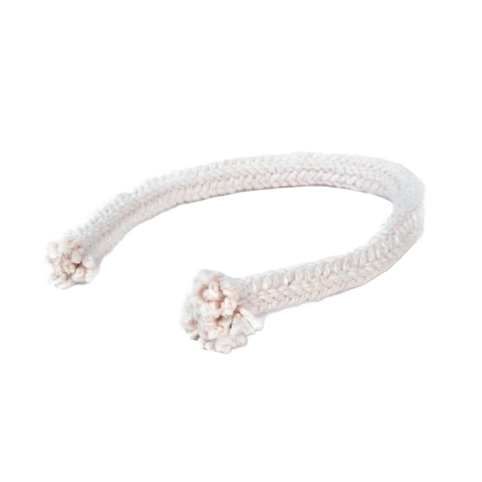 Handcrafted 3/4-inch round braided cotton wicking with tightly woven ends, suitable for lamps and lighting, parts and accessories, and wick replacement needs.