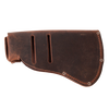 Handcrafted full-grain leather sheath with belt attachment slots, made in USA by Amish artisans, designed to protect axe heads; ideal for farm, garden, hand tools, and wood cutting collections.