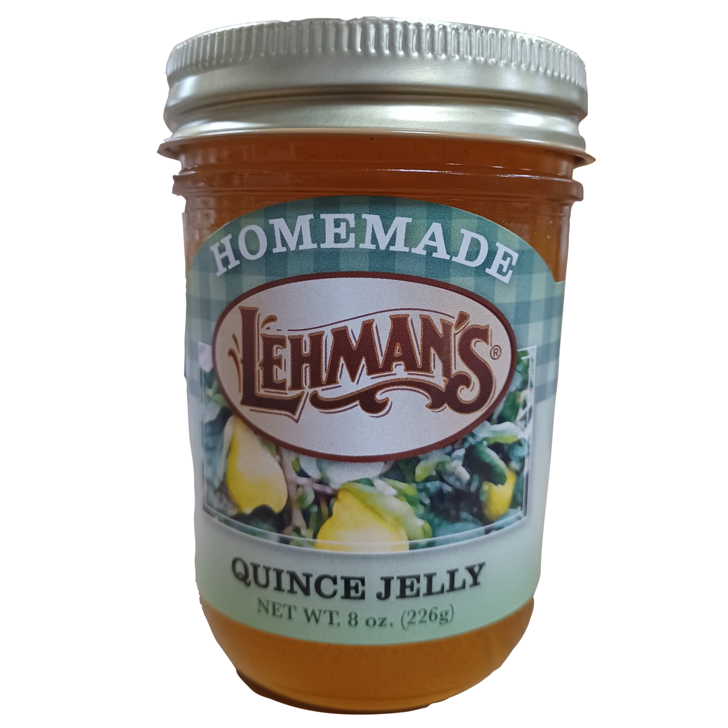 Handcrafted jar of Lehman's quince jelly made with all-natural ingredients, Amish made in USA, ideal for Kitchen & Food, Pantry, Peanut Butter & Jellies, USA Made, and Best Sellers collections.