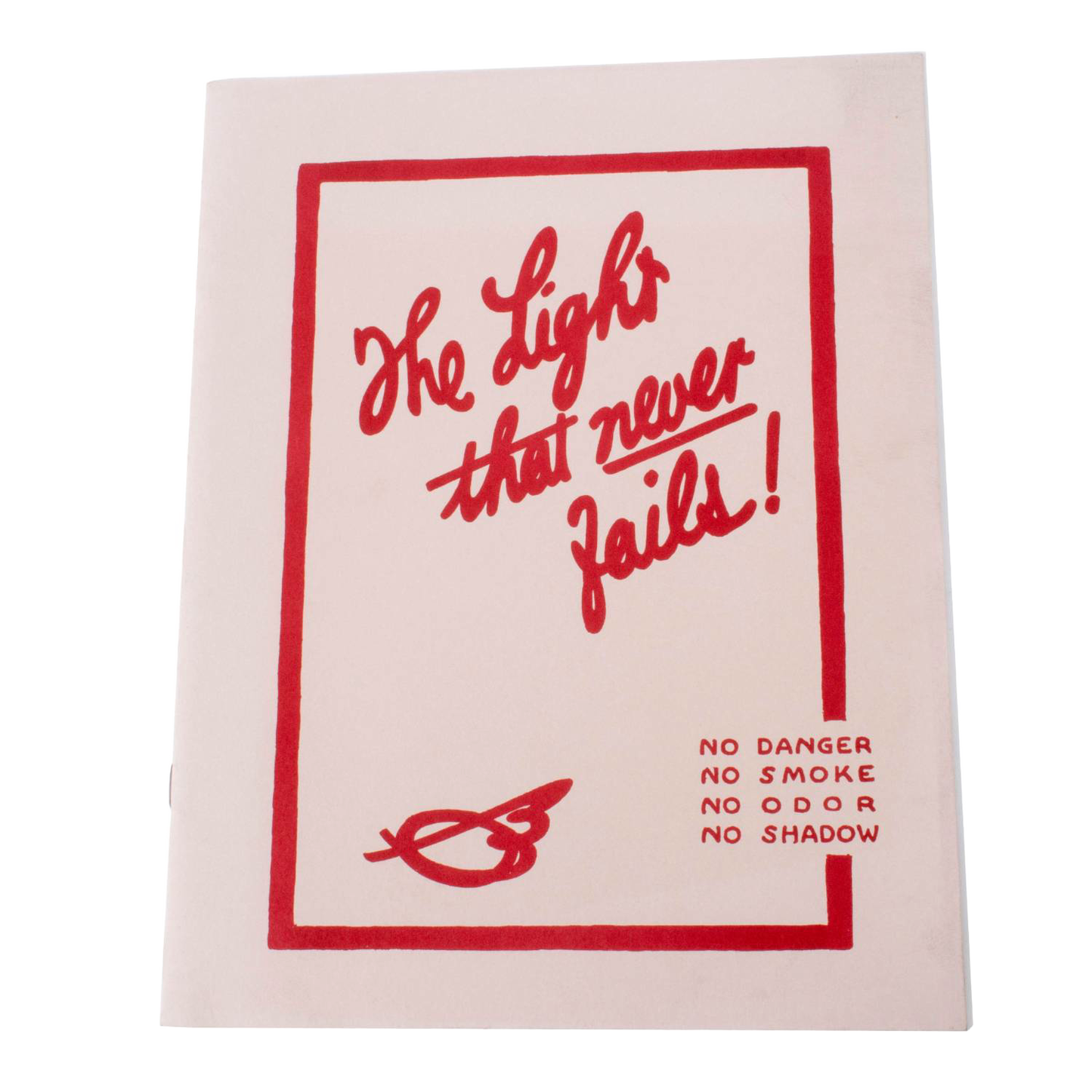 Paperback booklet titled "The Light that never fails!" with bold red lettering and a simple frame design, part of heritage and lifestyle books collection.
