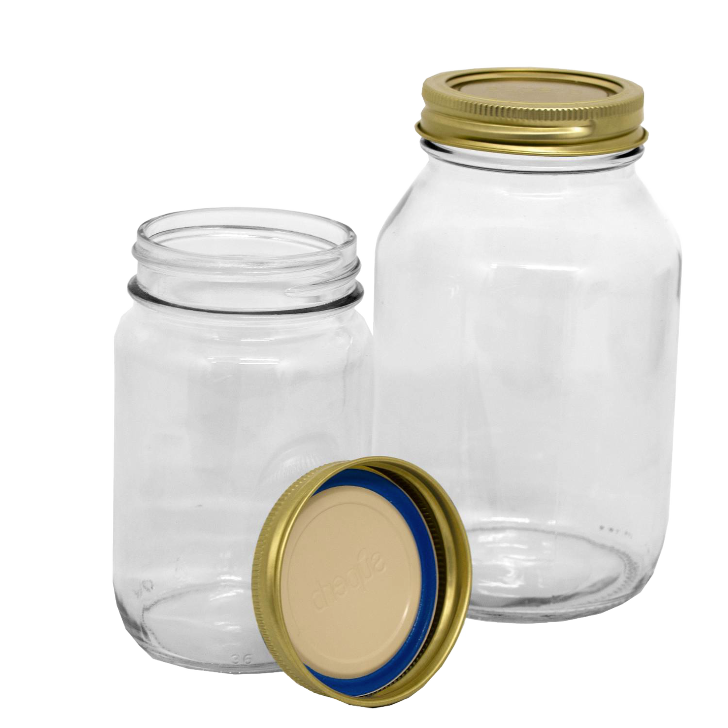 Set of clear durable glass canning jars with metal lids and bands, handcrafted in USA for reliable food preservation, ideal for Kitchen & Food, Canning, and Best Sellers collections.