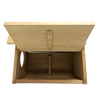 Open handcrafted barn owl nest box made of unfinished kiln-dried cedar with 3/4-inch thick walls, designed for easy cleaning and outdoor use in Farm, Garden & Tool and USA Made collections.