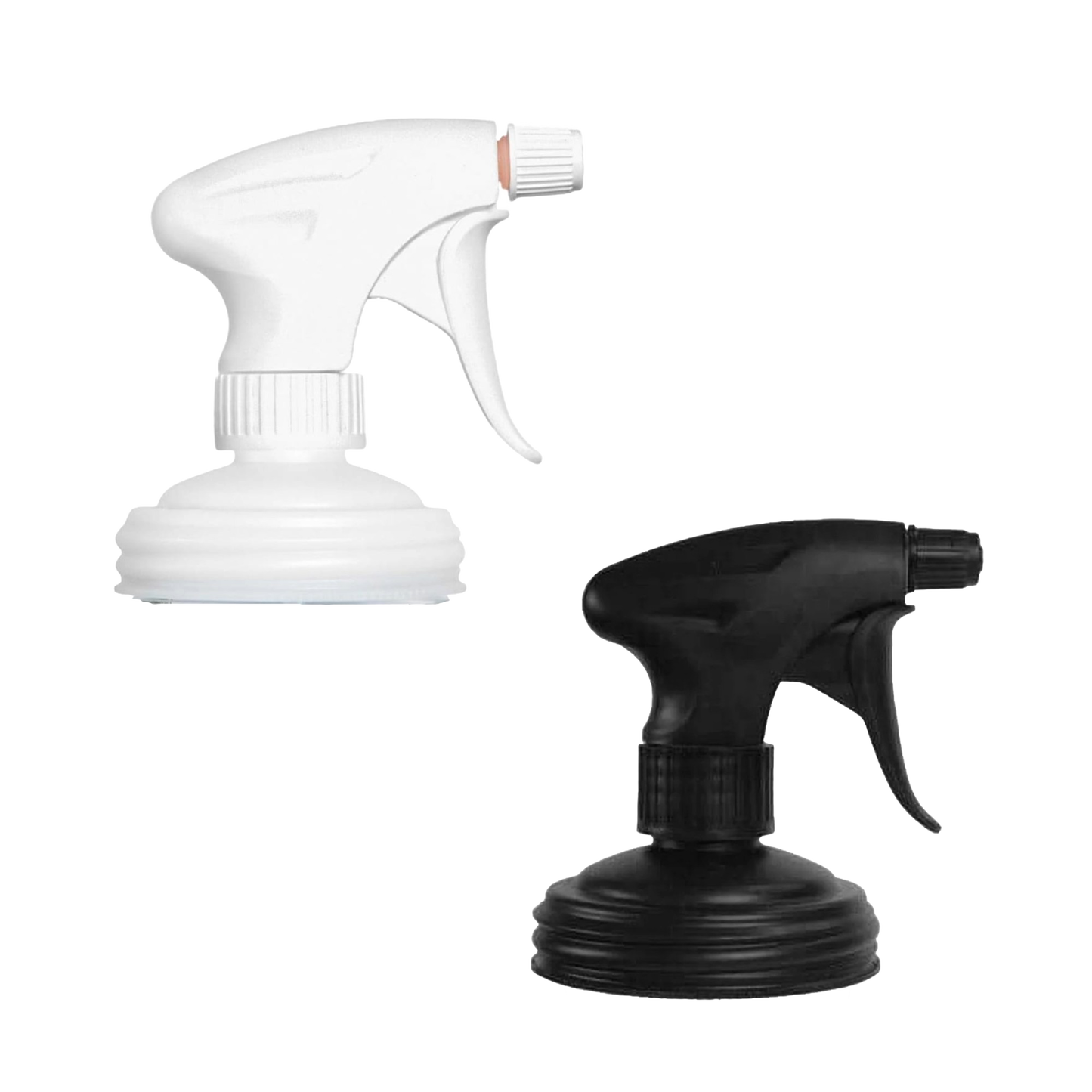 Two reusable sprayer lids in white and black made of durable no-break plastic, designed to fit regular-mouth jars, featured in Home & Decor, Household Helpers, USA Made, Best Sellers collections.