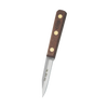 Handcrafted 3-inch clip point paring knife with a wooden handle and brass rivets, made in USA, ideal for precise food prep tasks in Kitchen & Food and Knives & Axes collections.