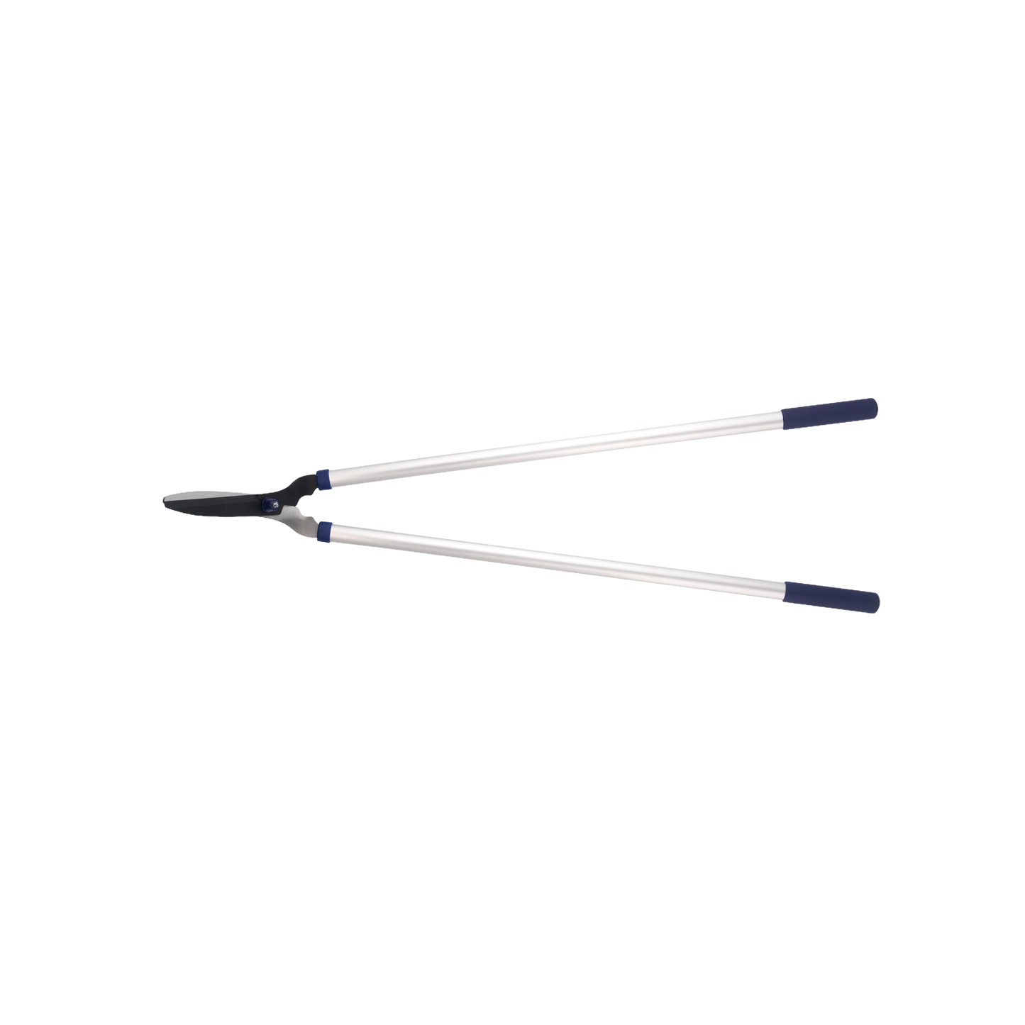Long-handled lawn shears with 9-inch PTFE-coated C50 carbon steel blades and 36-inch aluminum handles featuring navy grips, designed for comfortable trimming in Farm, Garden & Tool and Lawncare collections.