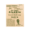 Vintage-style instruction booklet for assembling, operating, and maintaining the Aladdin Nu-Type Kerosene Mantle Lamp Model B burner, featured in Lamps & Lighting and Parts and Accessories collections.